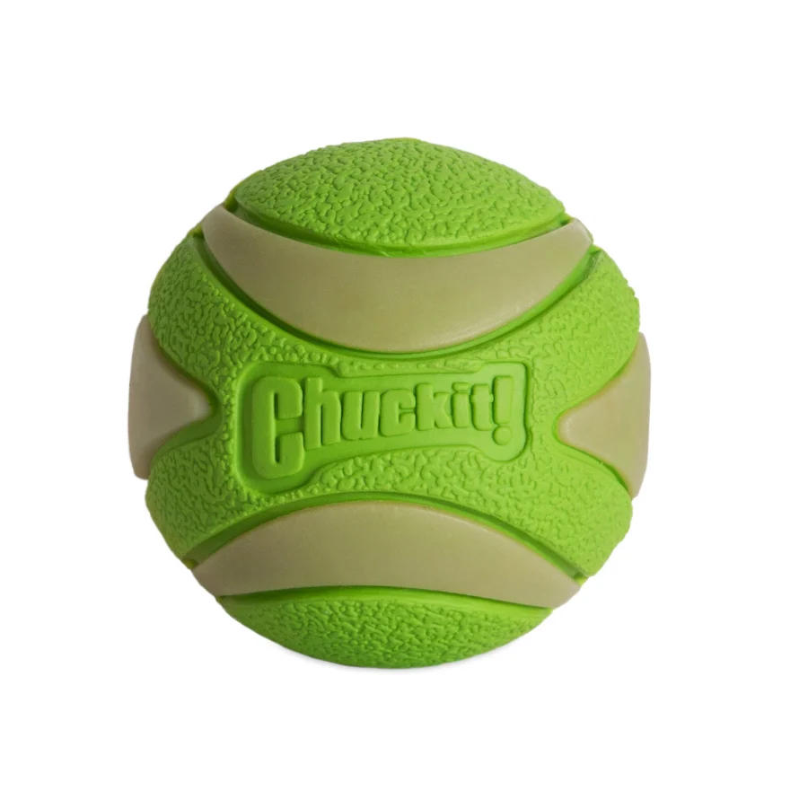 Chuck It! Max Glow Ultra Squeaker Pelota con Brillo para perros